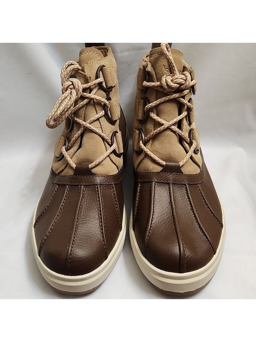 Koolaburra by UGG Tan Brown Leather Lace-up Winter boots (w size 9)